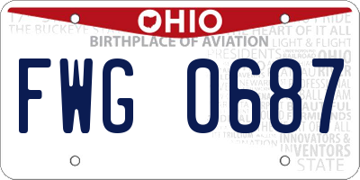 OH license plate FWG0687