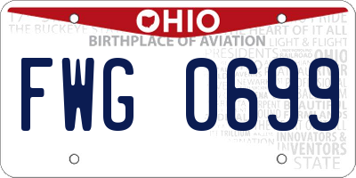 OH license plate FWG0699