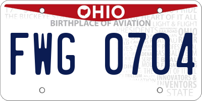 OH license plate FWG0704
