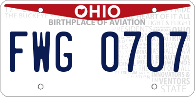 OH license plate FWG0707