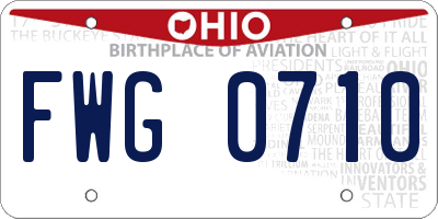 OH license plate FWG0710
