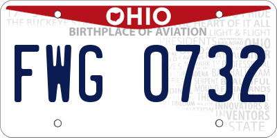 OH license plate FWG0732
