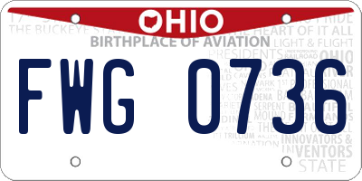OH license plate FWG0736
