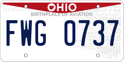 OH license plate FWG0737