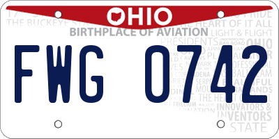 OH license plate FWG0742