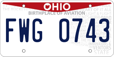 OH license plate FWG0743