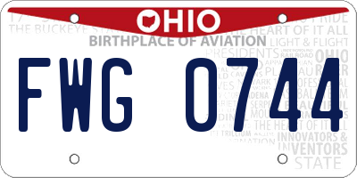 OH license plate FWG0744