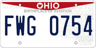 OH license plate FWG0754