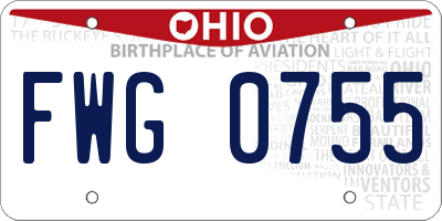 OH license plate FWG0755
