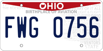 OH license plate FWG0756