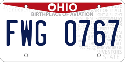OH license plate FWG0767