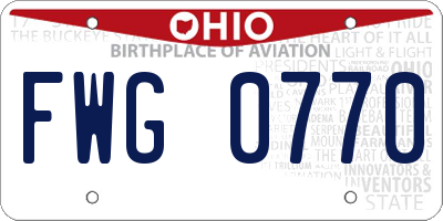 OH license plate FWG0770