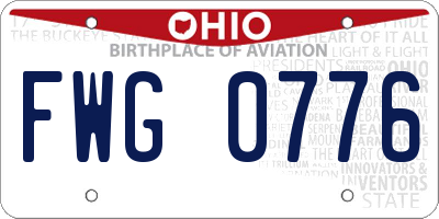 OH license plate FWG0776