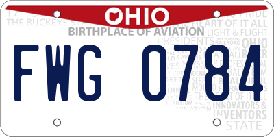 OH license plate FWG0784
