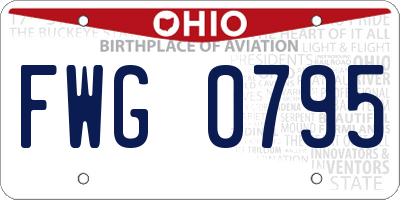 OH license plate FWG0795