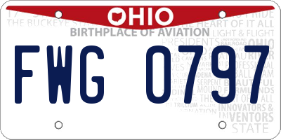 OH license plate FWG0797
