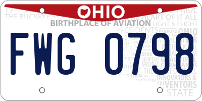 OH license plate FWG0798