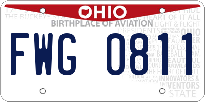 OH license plate FWG0811