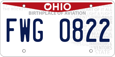 OH license plate FWG0822