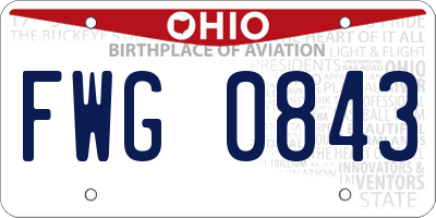 OH license plate FWG0843