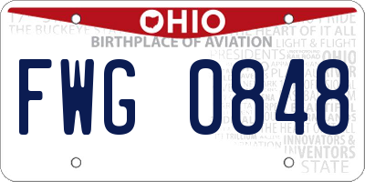 OH license plate FWG0848