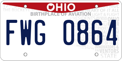 OH license plate FWG0864