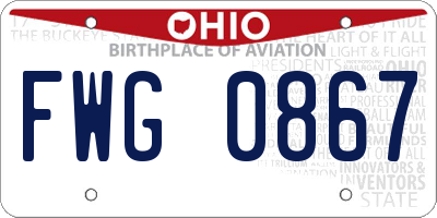 OH license plate FWG0867