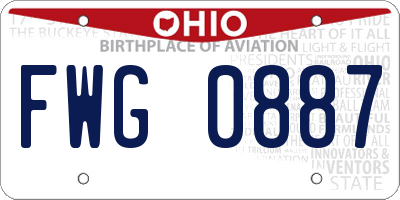 OH license plate FWG0887