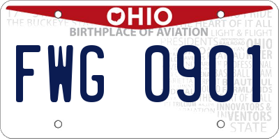 OH license plate FWG0901