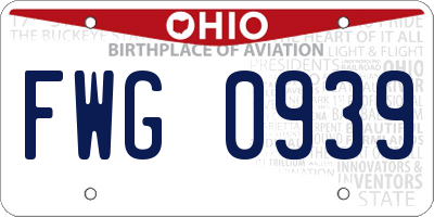 OH license plate FWG0939