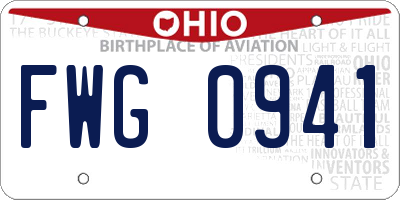 OH license plate FWG0941