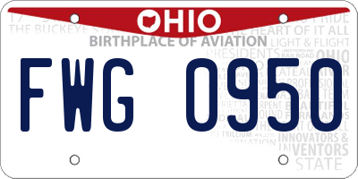 OH license plate FWG0950