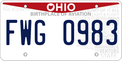 OH license plate FWG0983