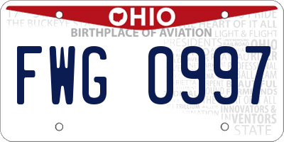 OH license plate FWG0997