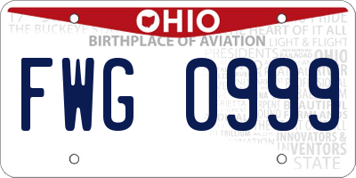 OH license plate FWG0999