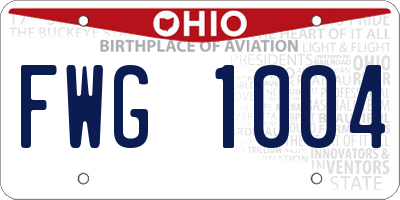 OH license plate FWG1004