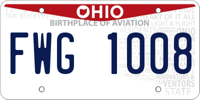 OH license plate FWG1008