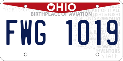OH license plate FWG1019