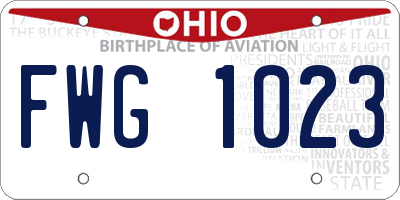 OH license plate FWG1023