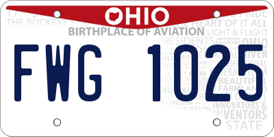 OH license plate FWG1025
