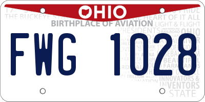 OH license plate FWG1028
