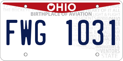 OH license plate FWG1031