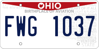 OH license plate FWG1037