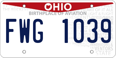 OH license plate FWG1039