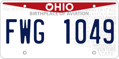 OH license plate FWG1049