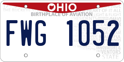 OH license plate FWG1052