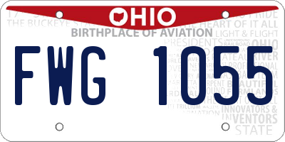 OH license plate FWG1055