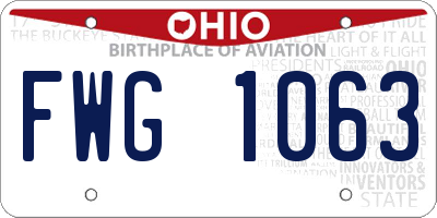 OH license plate FWG1063