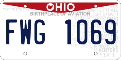 OH license plate FWG1069
