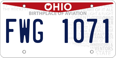OH license plate FWG1071